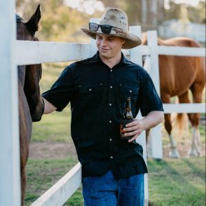 Dundee Bamboo Shirt Black Short Sleeved