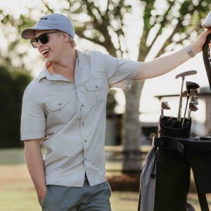Dundee Bamboo Shirt Stone Short Sleeved