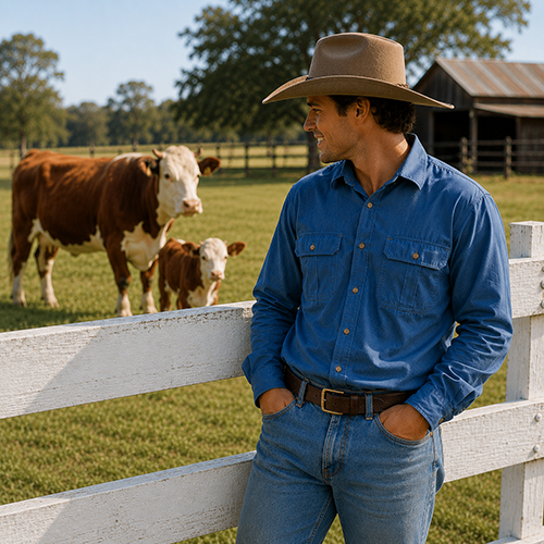Dundee bamboo work shirts denim - Built tough to withstand hard labor, outdoor elements